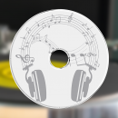 Single Puck 7-Zoll Kopfhörer mit Musiknoten